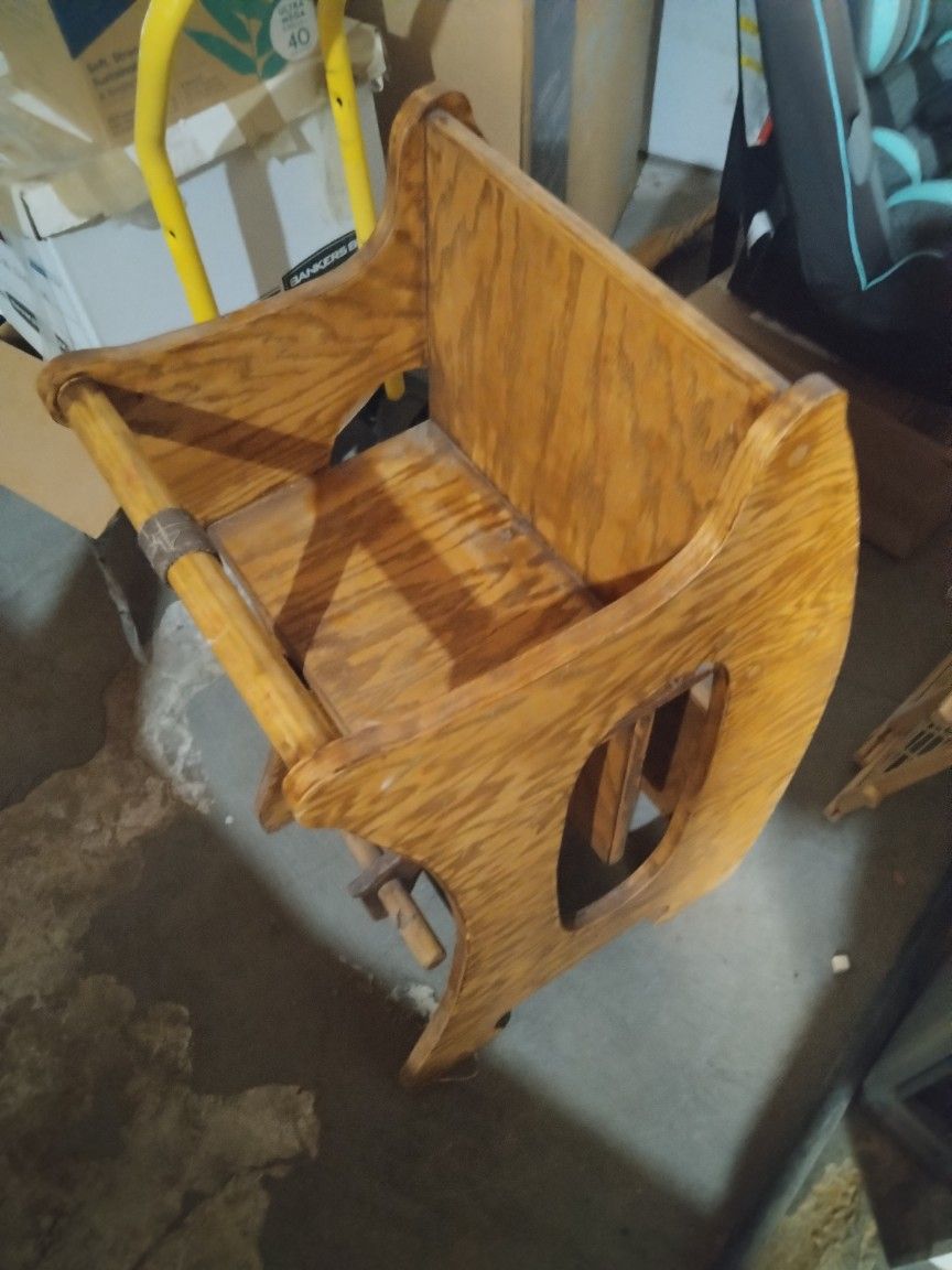 Amish Handmade 3 in 1 Highchair Rocker And Desk