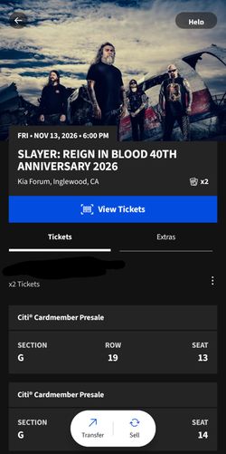 Slayer reign in blood 40th anniversary floor section