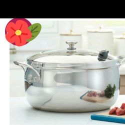 CACEROLA HONDA DE 18 QT DE ACERO INOXIDABLE 5-PLY VIDA SANA PRINCESS HOUSE 🌹⚘️