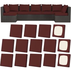 13 Pcs Patio Stretch Cushion Covers, Outdoor X(402)