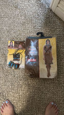 Western Fringed Dress Adult Costume with Necklace