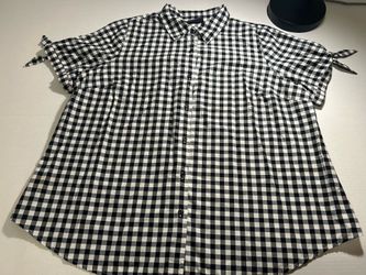 Roaman’s Women’s Plus Size 20W Short-Sleeve ButtonFront Tunic Shirt Cotton Blend