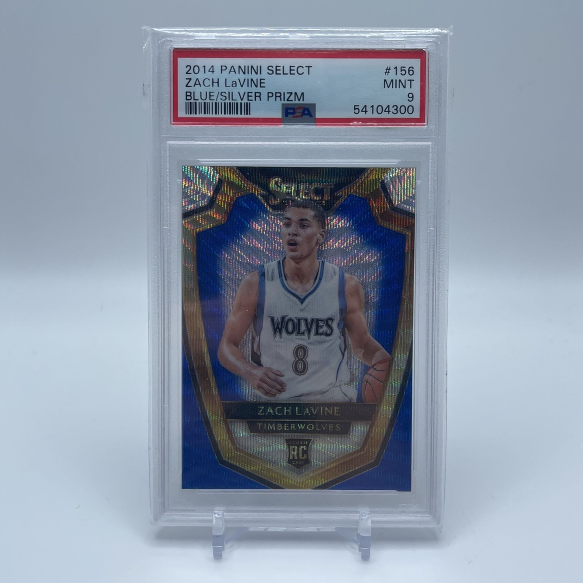 Zach LaVine RC 2014 Panini Select Blue/Silver Prizm PSA Mint 9