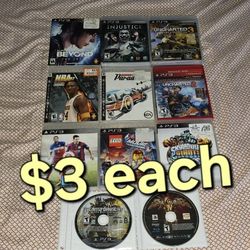 Ps3 Playstation 3 Games [ $3 Each ]