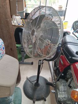 Large Metal Pedestal Standing Fan