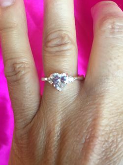 Solitaire heart ring. .925 sterling silver plated NEW!