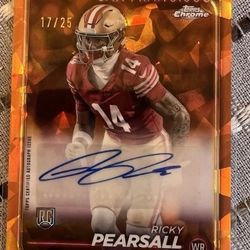 Topps Chrome Autograph Rookie Card Ricky Pearsall 