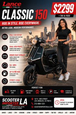 🛵 LANCE ITALIA CLASSIC 150 - ONLY $2,299 + TAX & FEES! 🛵