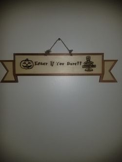 Laser engraved Halloween door hanger