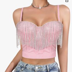 Corset with rhinestones crop top