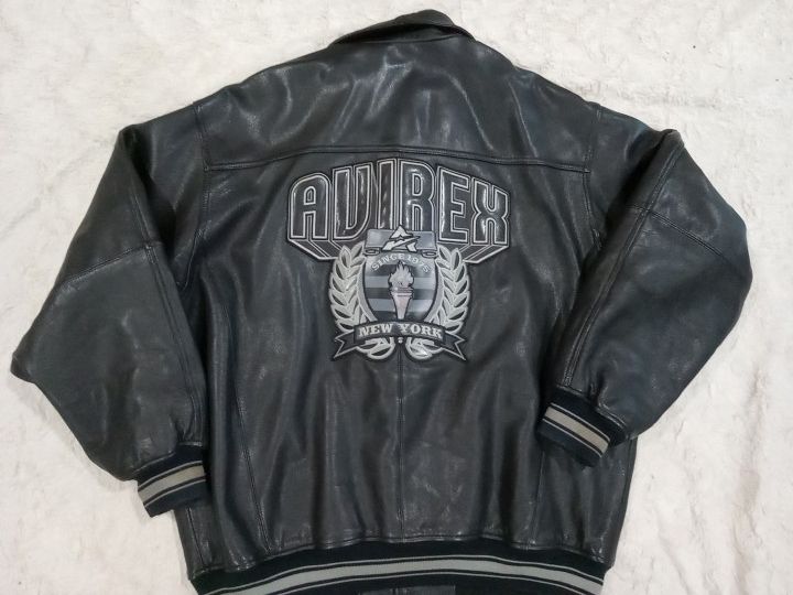 Vintage Avirex Leather Bomber Jacket-New York