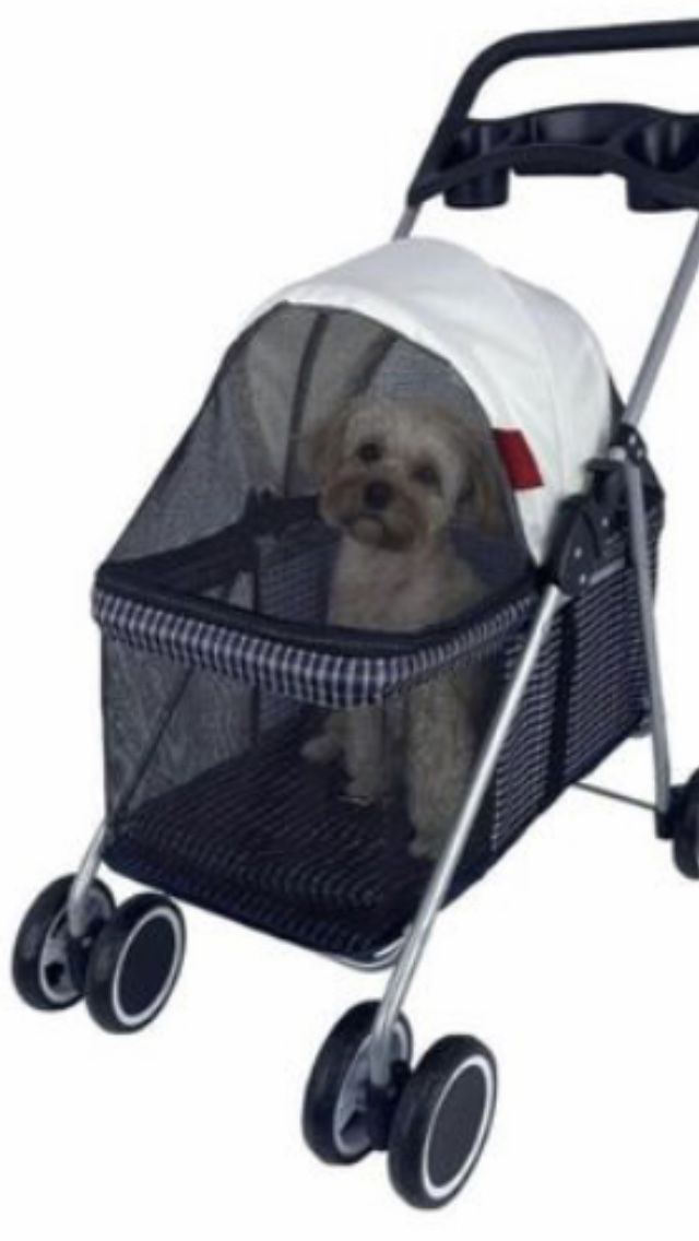 Doogo 4 Wheels Posh Foldable Pet Stroller for Medium Small Dogs/Cats, Easy Fold, Waterproof Portable