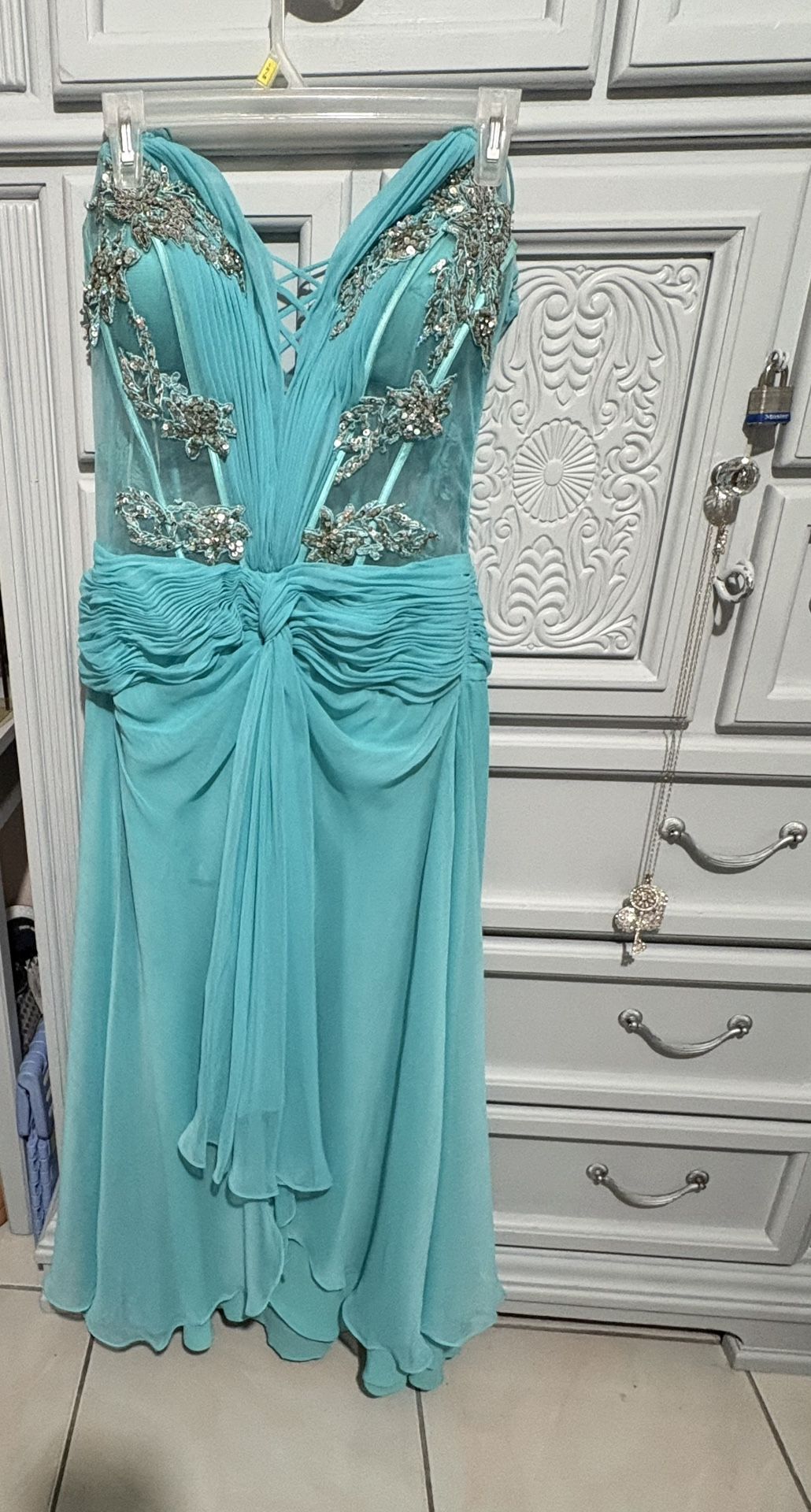 Extraordinary Aqua Gown