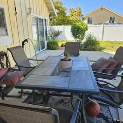 Outdoor Patio Set Table 6 Chairs