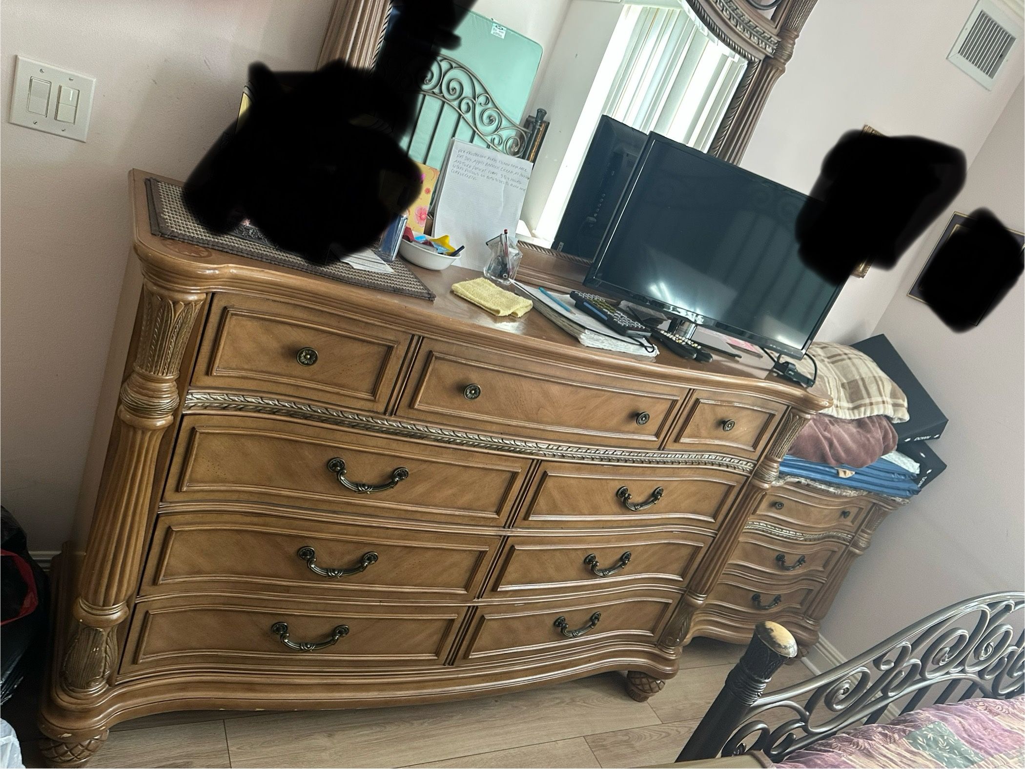 Dresser, Mirror And 2 Night Stands