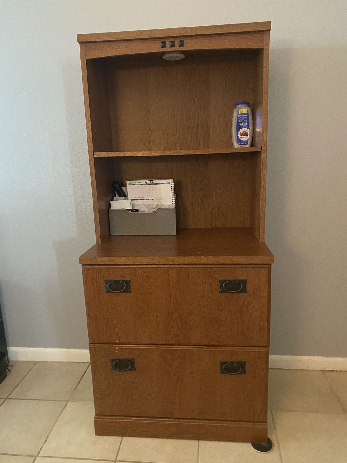 Stand With 2 Shelves And 2 Large file Drawers