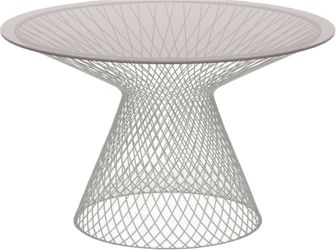 $1525 60inch Glass Round Pedestal Table Finnish Design Group Crate  & Barrel