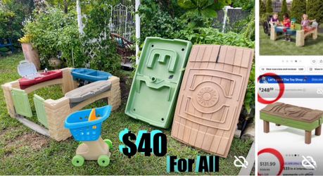 $40 FOR ALL STEP2 PATIO GRILL KITCHEN SET,SAND BOX,SHOPPING CART 🛒