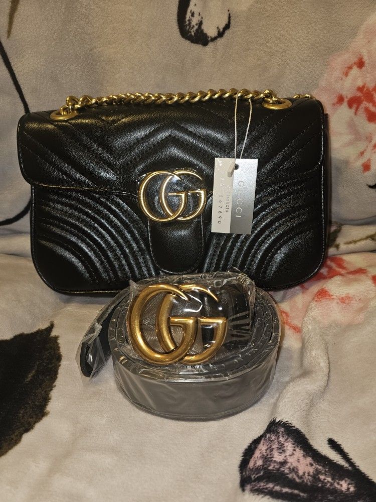 GUCCI Marmont Bag & Matching Marmont Belt