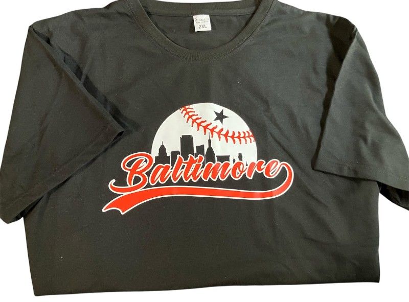 Baltimore City Scape Skyline For Baseball Fans T-Shirt 