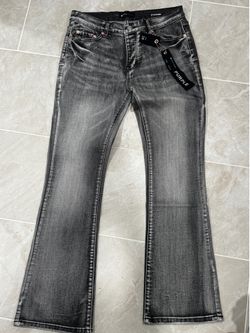 Purple jeans flared grey