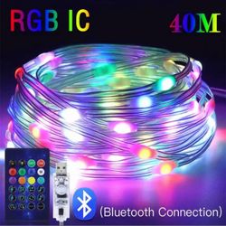 40M Led String RGB Light Smart Outdoor Festoon Party Leather Line IP65 Bluetooth