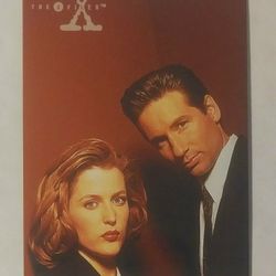 1996 Topps The X-Files Promo Card Gillian Anderson David Duchovny Season 3 P1 Super Premium Sci-Fi Dana Scully Fox Mulder Vintage Collectible