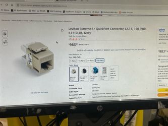 Leviton Extreme 6+ QuickPort Connector, CAT 6, 150-Pack,