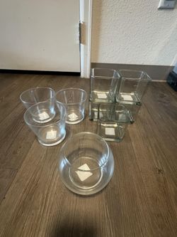New glass vases $5 each or $30 for all
