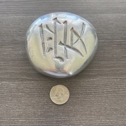 Japanese character heavy metal 14 ozs. paperweight