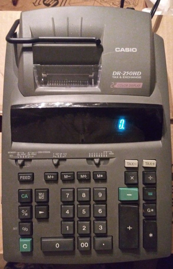Casio DR-250HD Electronic 2 Color Printing Calculator Tax Exchange Large Display