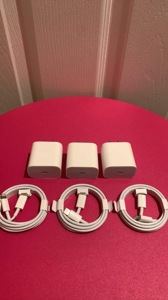 3 Brand New 20Watts Original Apple IPhone C-Type Fast Chargers