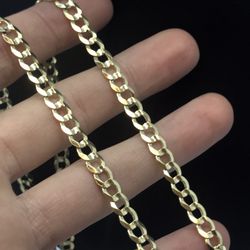 Gold Chain Cuban 14K Solid New 