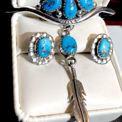 Sterling Silver / Turquoise Bracelet and earrings