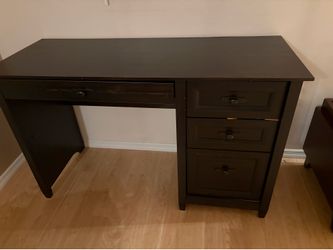 Dark Wood Desk with Drawers