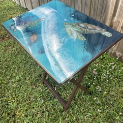 Resin Tv Tray table Sea Turtle 