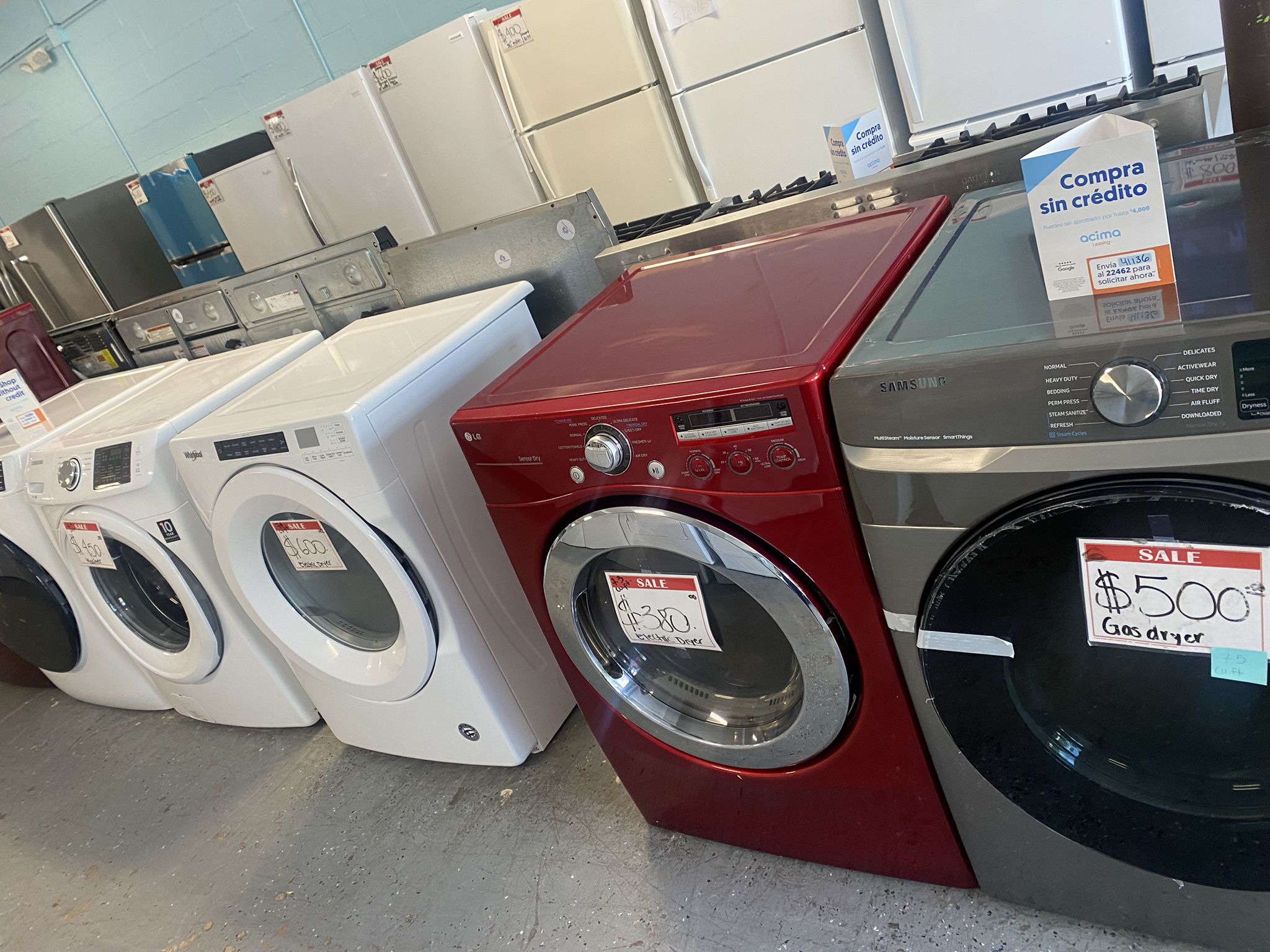 Variety Of Front Load Electric And Gas Dryers  In Excellent Condition 