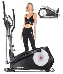 Brand new in box. YOUNGFIT Elliptical Machine, 95% Pre-Installed Cross Trainer with Hyper-Quiet Magnetic Driving System, 22 Resistance Levels Home Gym