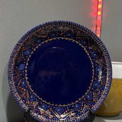 Beautiful blue accent plate  made in Portugal