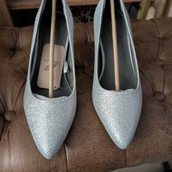 Silver Glitter Heels Brand New