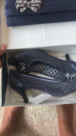 Karen Scott Navy Blue Heels & Matching Purse