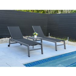 PURPLE LEAF Outdoor Lounge Chair Set for 2 Aluminum Patio Chaise Lounger with Easy-to-Move Wheels and Adjustable Backrest Pool Reclining Lounge Chairs