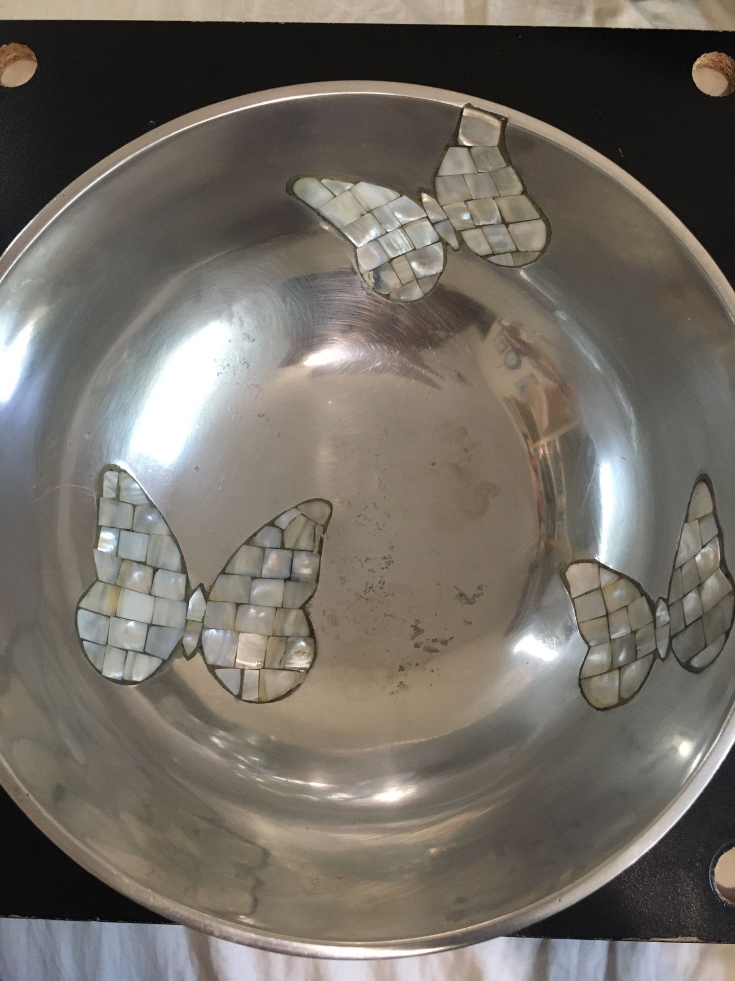 Vintage Towle Silver Smith Bowl 12” In Diameter.
