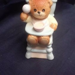 Enesco Lucy Rigg Lucy & Me Baby Bear in High Chair Porcelain Figurine 1986
