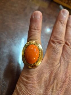 14k yellow solid gold coral 🪸 Ring