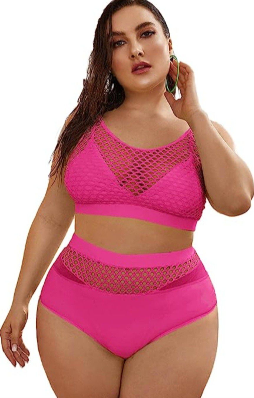 Pink Fishnet Bikini XL