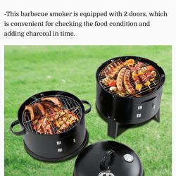 32 Charcoal Smoker BBQ Grill 3IN1 Outdoor Vertical Smoke Portable