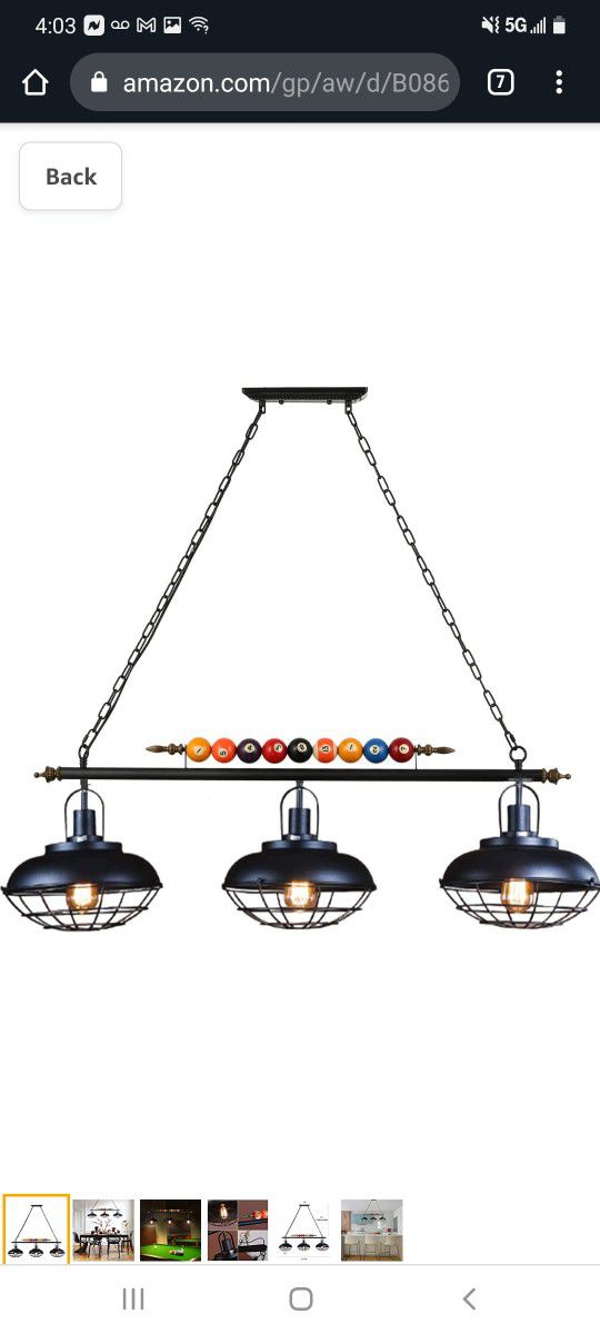 Two Pool Table Lights Brand New For Sale