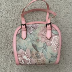 Pink Floral YinChi Vintage Handbag 