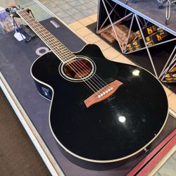 Ibanez AEL10D Black Large Bodied Acoustic Electric Guitar